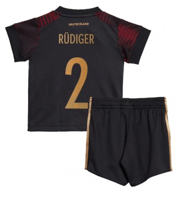 Maillot de foot Allemagne Antonio Rudiger #2 Extérieur enfant Monde 2022 Manches Courte (+ pantalon court)